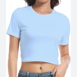 Wild Fable Blue Fitted Crop T-Shirt